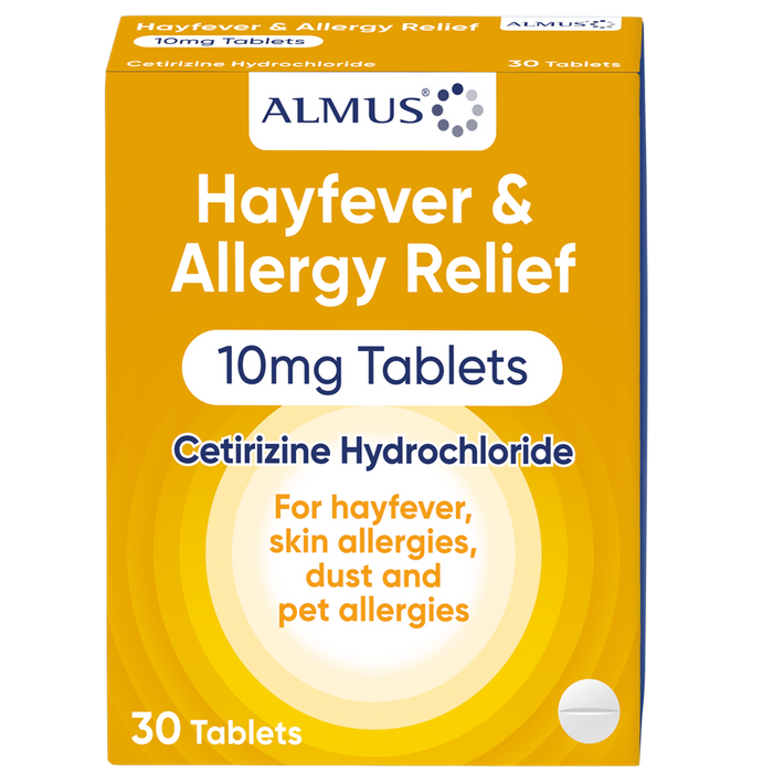 Almus Hayfever & Allergy Relief Cetirizine 10mg 30 Tablets