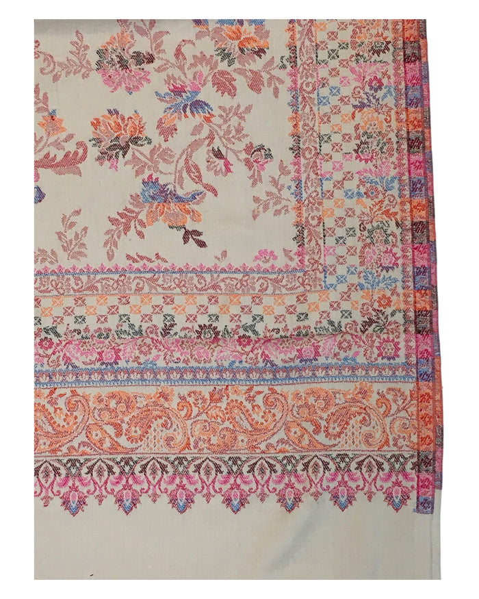 Beige - Soft Art Wool Handloom Woven Shawl - 11C24 NTC2413 BGE3