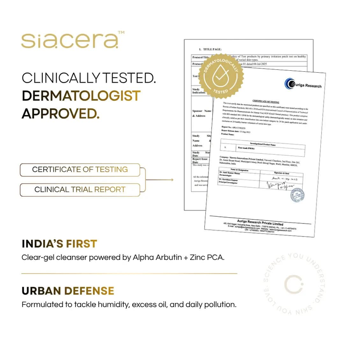 Siacera NanoBright Face Wash - made in India clinical skincare