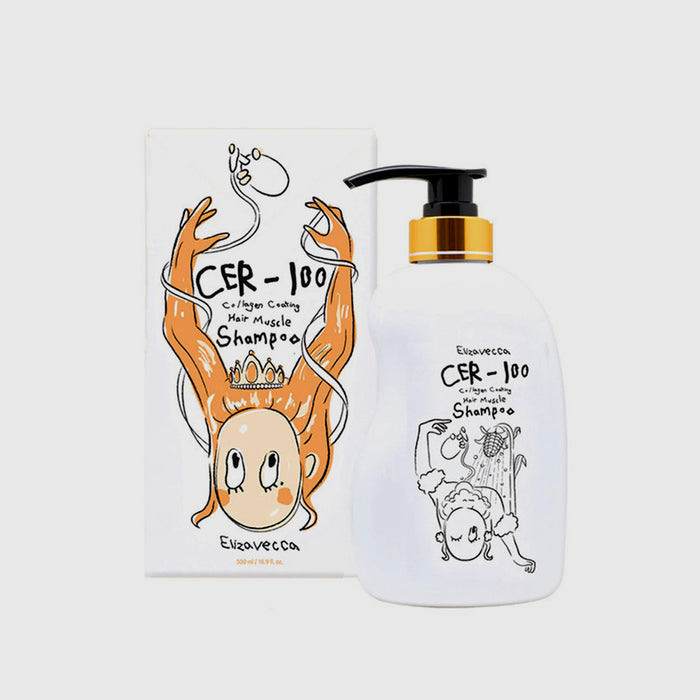 Elizavecca CER-100 Collagen Coating Hair Muscle Shampoo asian authentic genuine original korean skincare montreal toronto calgary canada thekshop thekshop.ca natural organic vegan cruelty-free cosmetics kbeauty vancouver free shipping clean beauty routine skin makeup kpop stayz stan fandom photocard stray kids treasure ateez atiny