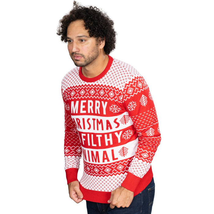 Filthy Animal Adult Unisex Ugly Christmas Holiday Red Sweater