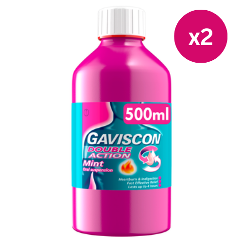 Gaviscon Double Action Liquid Peppermint 500ml x2