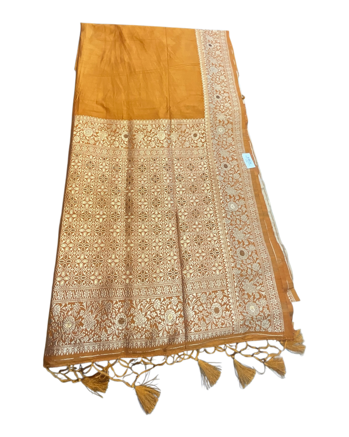 Haldi / Mustard Yellow 1 - Traditional Handloom Saree with Blouse Piece - UK stock - 24hr Dispatch - SP2630 KP