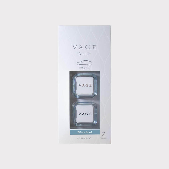 HARUKADO Vage Clip Car Air Freshener is a vent-mounted diffuser with a sophisticated black and white design.
The package includes two clips, each weighing 2.4g.
It is designed to create a mature car interior space through passive scent diffusion.
Scent: #White Musk scent.
Made in Japan.