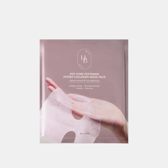 HEVEBLUE Pot Pore Peptamin Hydro Collagen Mask Pack is an advanced Korean hydro collagen sheet mask to refine the look of pores while boosting hydration and elasticity. Infused with peptides, collagen, and hydrating ingredients, it helps improve the appearance of uneven texture and leaves skin looking smoother, firmer, and more refreshed.