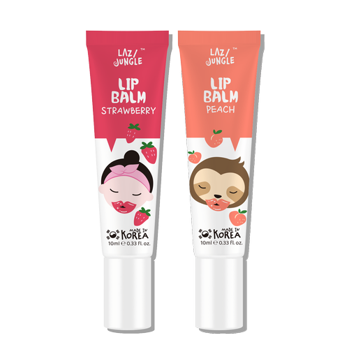 Lazy Jungle Strawberry x Peach Lip Balm Set