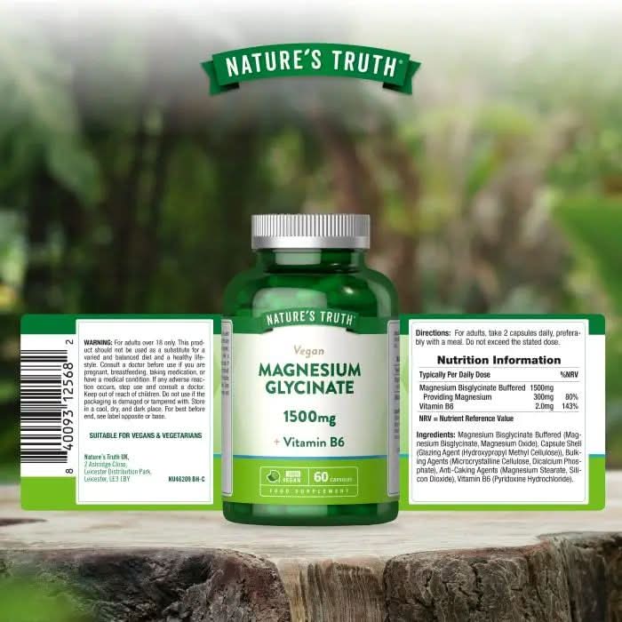 Nature's Truth Magnesium Bisglycinate 1500mg 60 Capsules