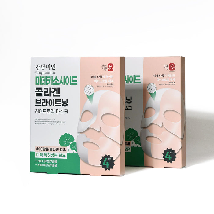 Prettyskin Gangnammiin Madecassoside Collagen Brightening Hydrogel Mask 30G*4Ea