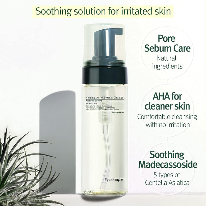 Pyunkang Yul Calming Low pH Foaming Cleanser 150ml asian authentic genuine original korean skincare montreal toronto canada thekshop thekshop.ca natural organic vegan cruelty-free cosmetics kbeauty vancouver free shipping