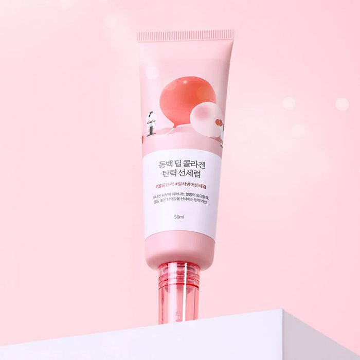 ROUND LAB Camellia Deep Collagen Firming Sun Serum SPF50+ PA++++ firming sunscreen for skin elasticity