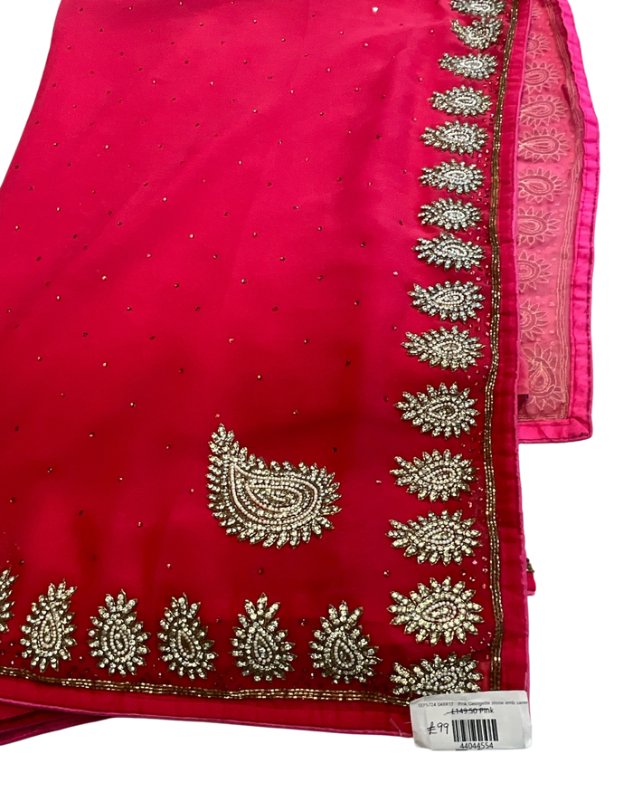 Sale - Coral Pink - Fancy Saree with Blouse Piece - SEP5724 04RR17