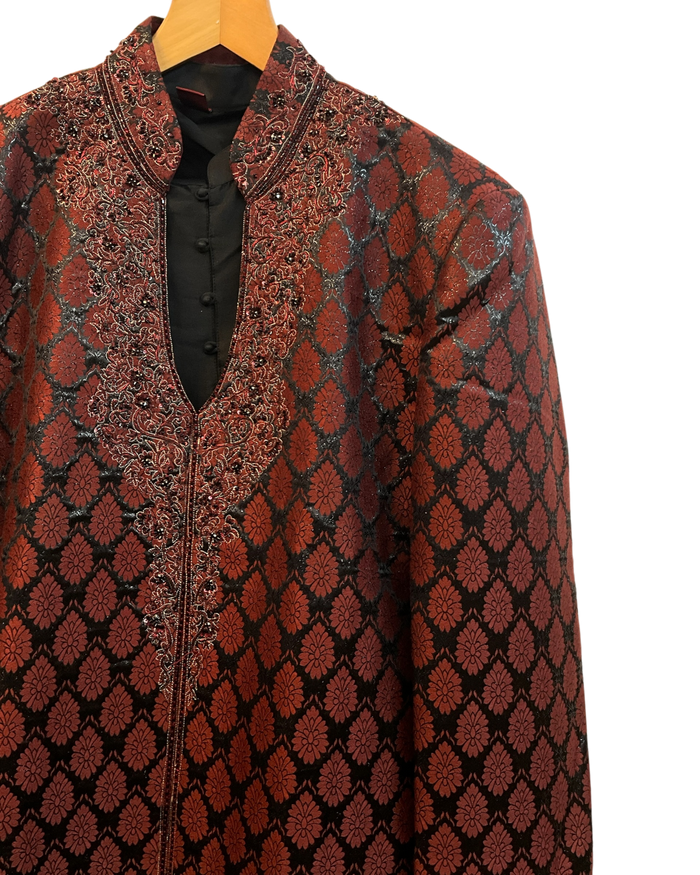 SALE ! Black / Maroon - Mens Sherwani / Indo-Western - Fantastic Value - SW9207 03RC10