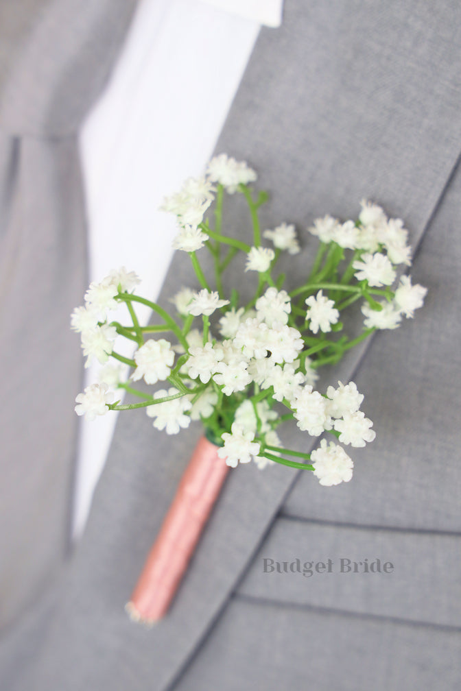 Silk Wedding Bouquet in Babies Breath - $39.50 | Tyson Collection