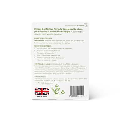 The Eye Doctor Biodegradable Tea Tree Eyelid Wipes 20 Pack