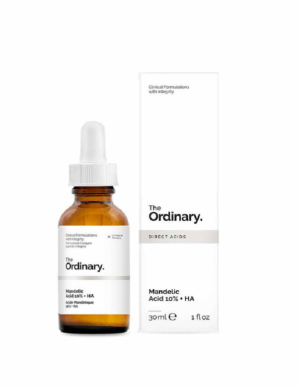The Ordinary skincare serum bottle and packaging on a white background