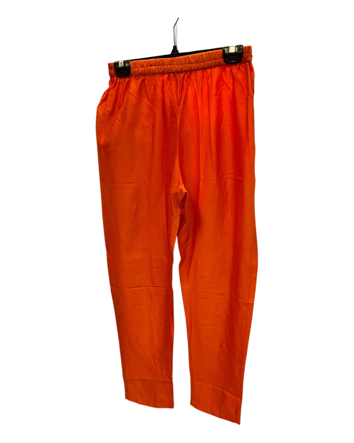 UK10 / 36" - Orange - Silky Ladies Trousers Suit - Sangeet / Henna / Temple - OC42162 TV