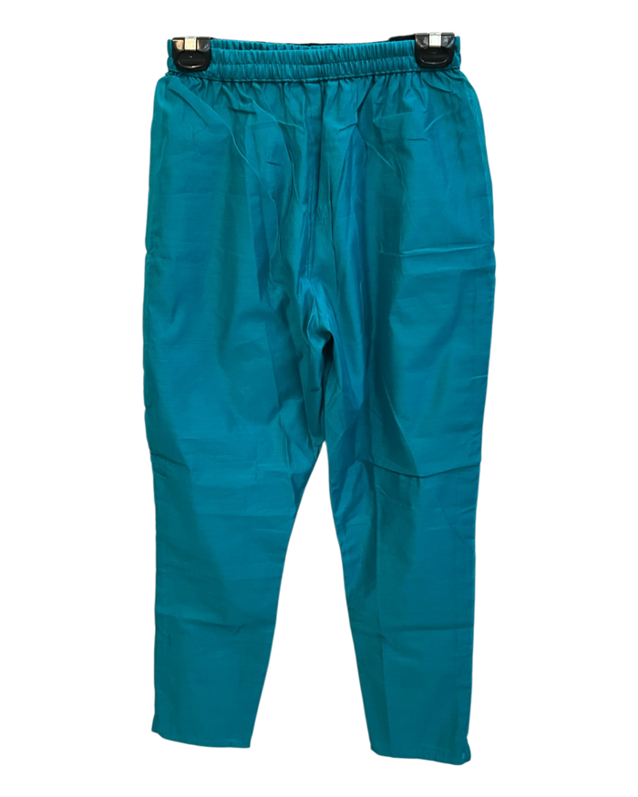 UK10 / 36" - Turquoise Blue with Yellow Dupatta - Cotton Silk Ladies Trousers Suit - Sangeet / Henna / Temple - KCS250176 KC