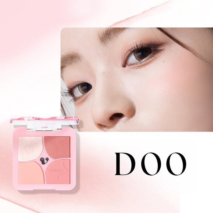 Veecci unique cheek color blooms four color powder blusher D00