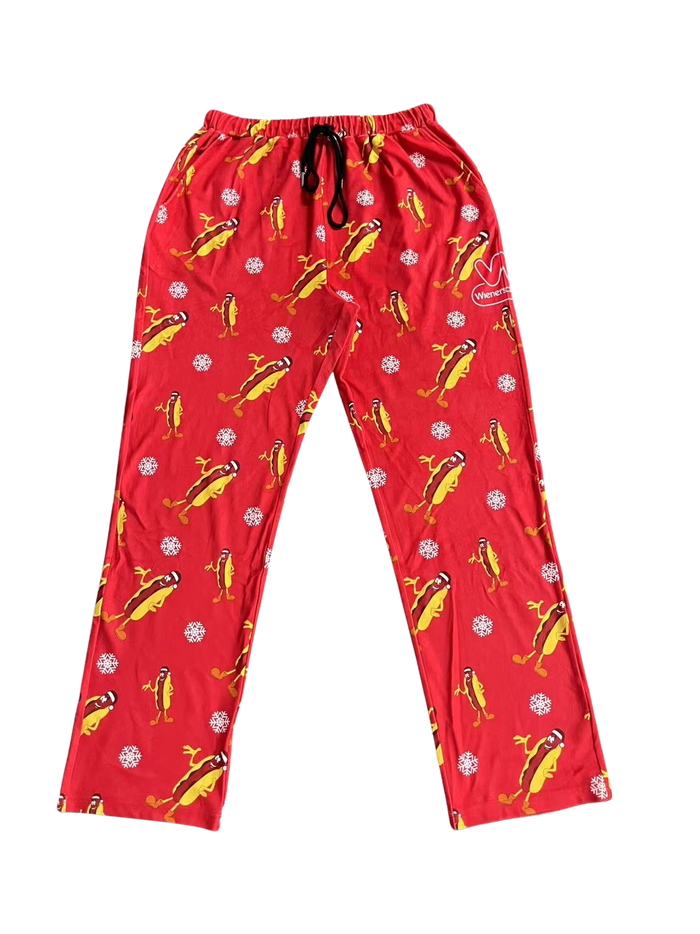 Wienerschnitzel Adult Unisex All Over Hot Dog Logo Lounge Wear Pajama Pants