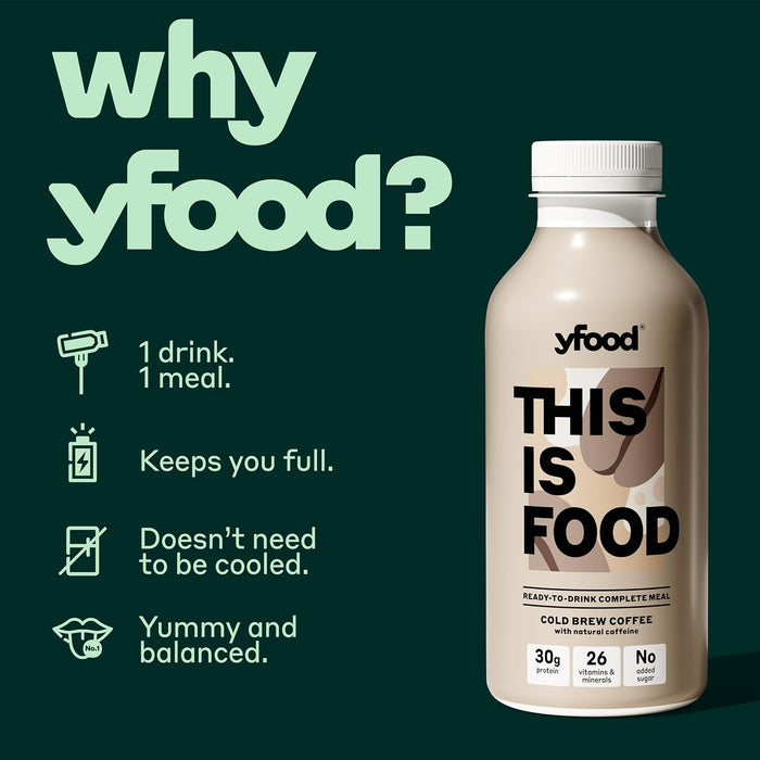 yfood Ready to Drink Complete Meal Cold Brew Coffee 500ml x 6