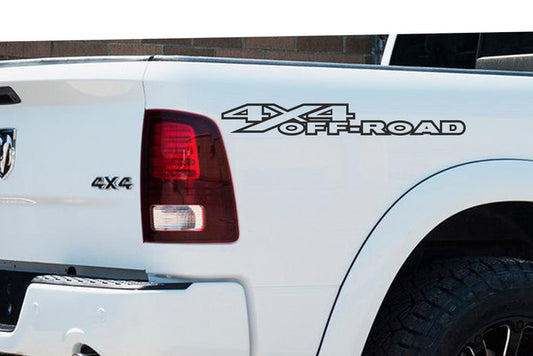 White 4x4 Off-Road Bedside Vinyl Decals  Dodge Ram 1500 2500 3500 Power Wagon