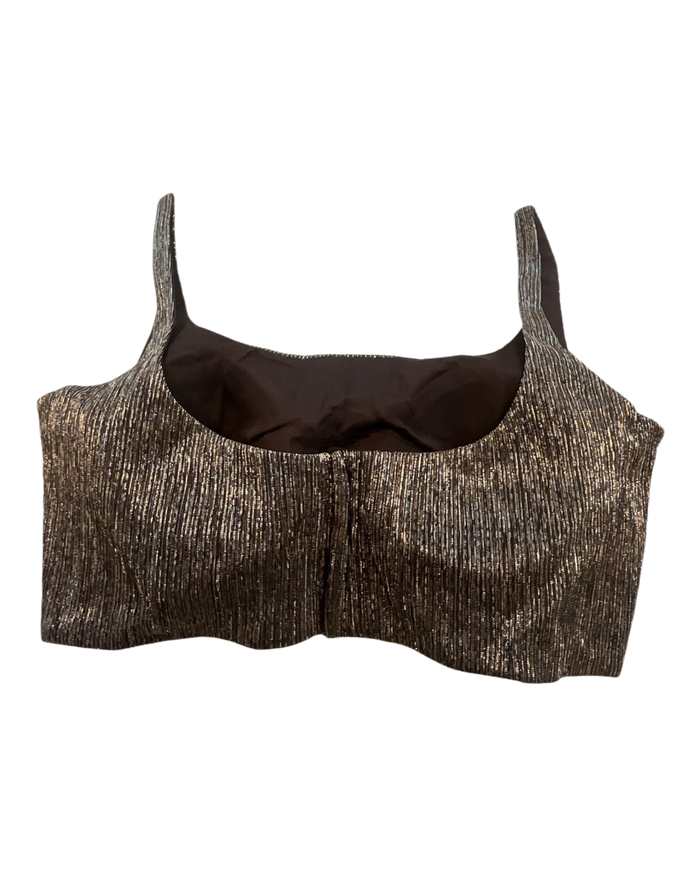 36" / UK 10 - Coffee Brown - Rich Designer Saree blouse with cups,  Sleeveless - UK Stock - Quick Delivery - RNK - R931-H