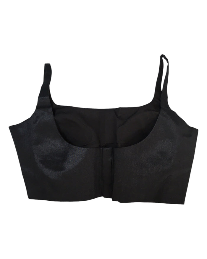 40" / UK 14 - Black - Rich Silky Thin Strap Designer Saree blouse with cups - UK Stock - Quick Delivery - RNK - R651- H