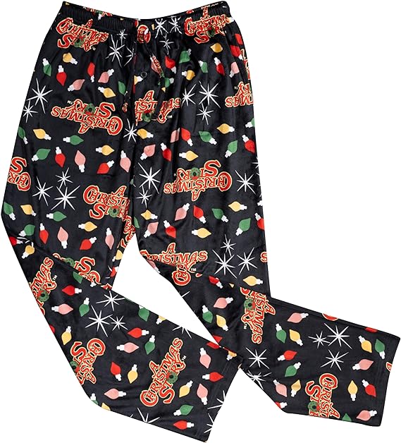 A CHRISTMAS STORY Brushed Fleece Holiday Lights Pj Lounge Pants Pajamas for Men