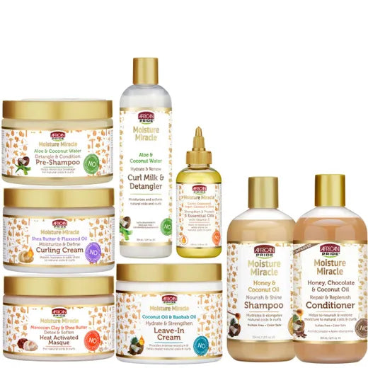 African Pride Moisture Miracle 8-Piece Complete Hair Care Set