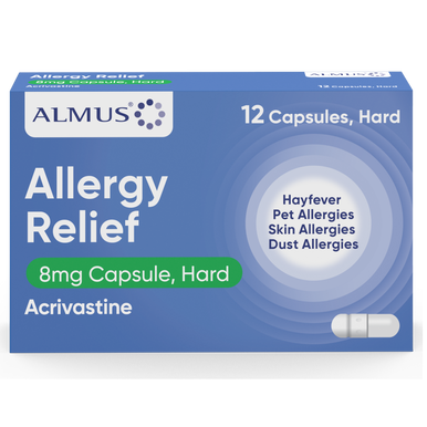 Almus Allergy Relief Acrivastine 8mg 12 Capsules