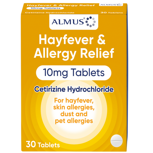 Almus Hayfever & Allergy Relief Cetirizine 10mg 30 Tablets