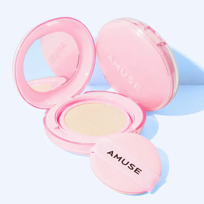 AMUSE Dew Power Vegan Cushion SPF50 PA++++ Vegan Korean cushion for glass skin makeup