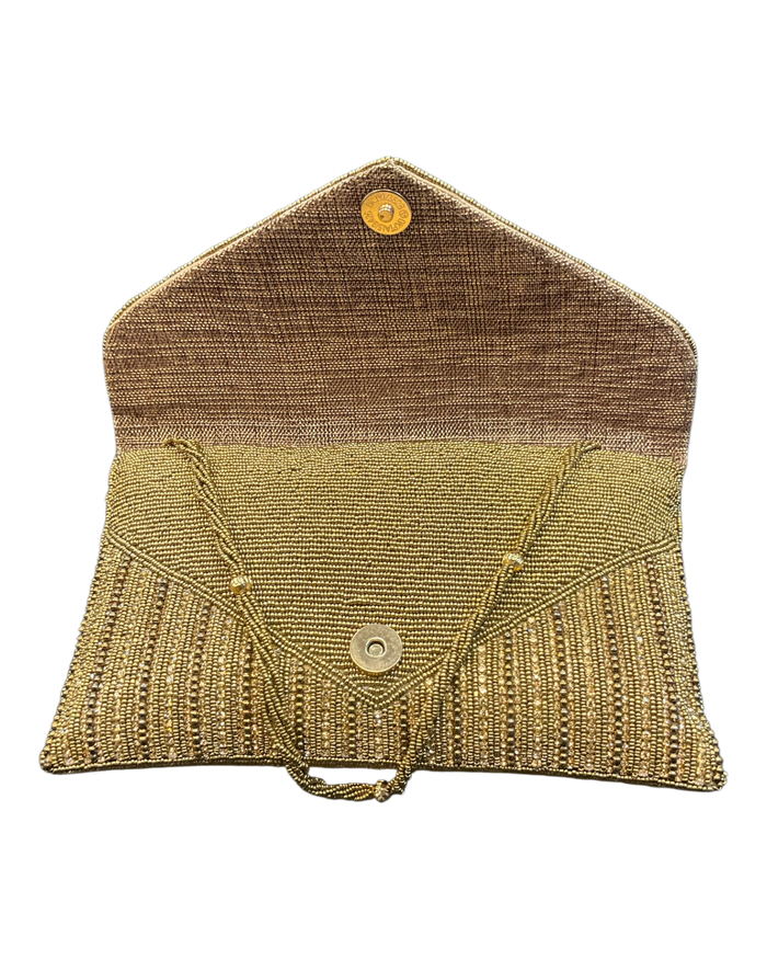 Antique Dark Gold - Rich Hand Embroidered Clutch Bag / Handbag -Bollywood / Weddings - MJ061 06KP26