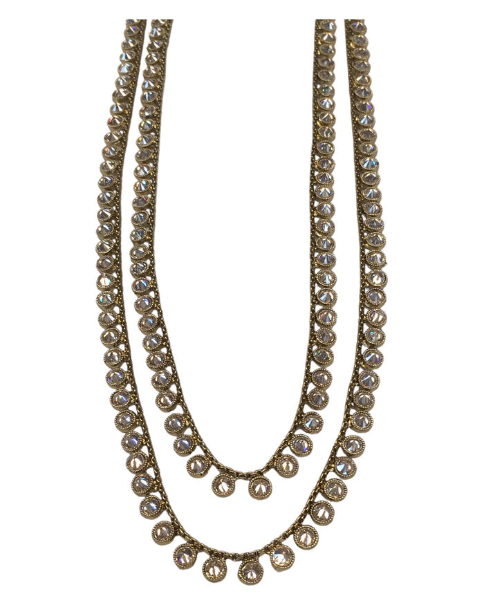 Antique Gold & Stones - Antique Gold Finish Long Necklace set - Bollywood - Weddings - AE2419 11KP24
