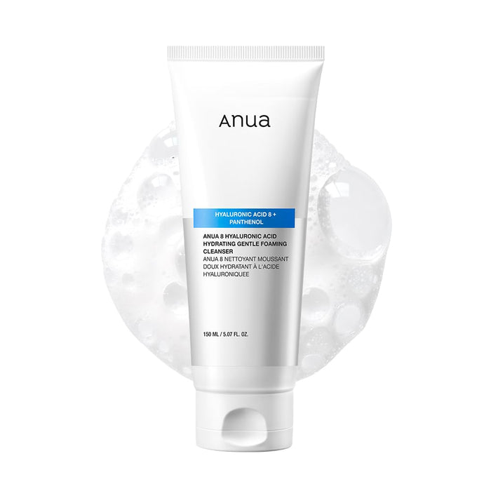 Anua  Hyaluronic Acid 8 + Panthenol Moisturizing Gentle Foaming Cleanser 150ml / 5.07fl oz.