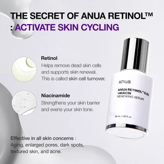 Anua Nano Retinol 0.3% Niacin Renewing Serum 30ml / 1.01 fl. oz.