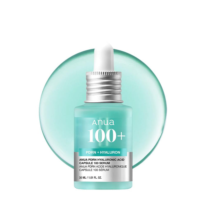 Anua PDRN Hyaluronic Acid Capsule 100 Serum, Radiant Face Serum, Salmon DNA, Hyaluronic Acid, Hydration, Moisture Plumping Effect, Lightweight, Glass Skin, Korean Skincare, 1.01 fl. oz
