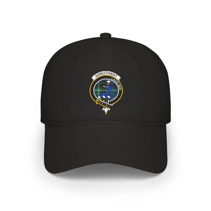 Arbuthnot Laus Deo clan crest printed cotton cap – front design view