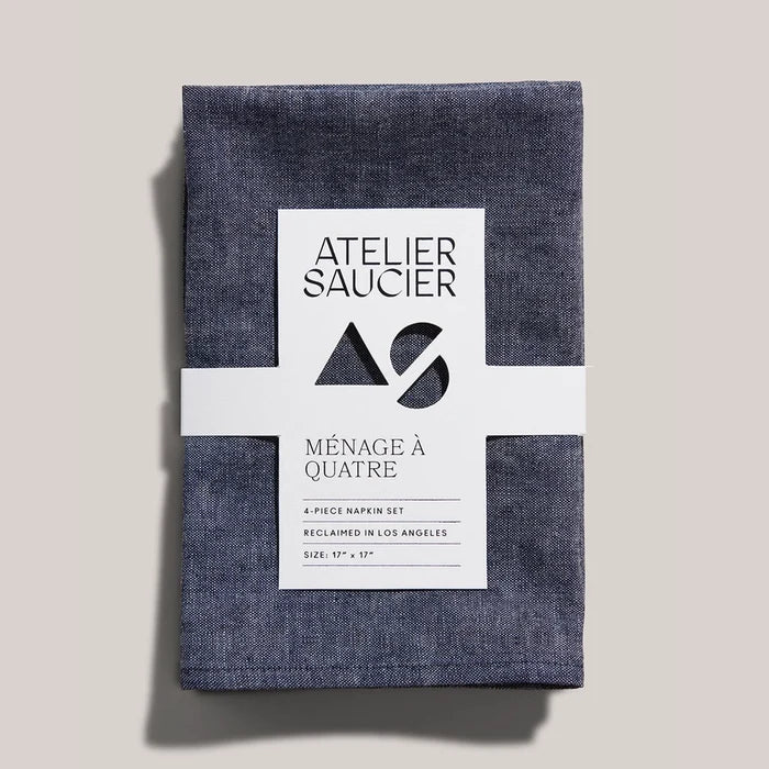 Atelier Saucier Napkins Japanese Chambray (Set of 4)