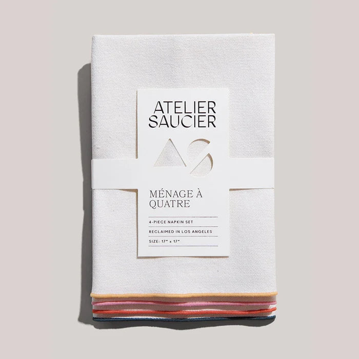 Atelier Saucier Napkins Rainbow Burlap (Set of 4)