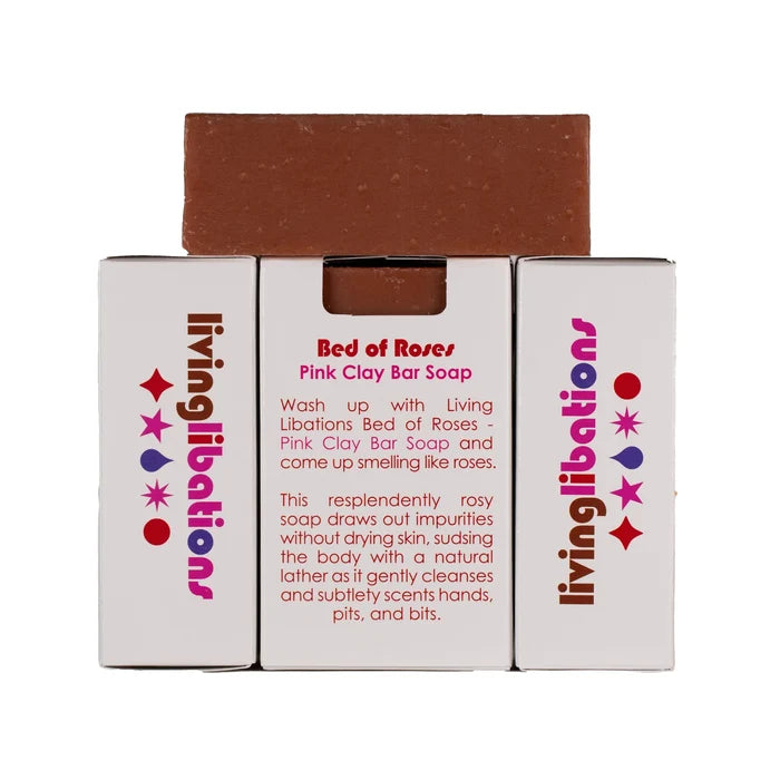 Living Libations | Bed of Roses Pink Clay Bar Soap