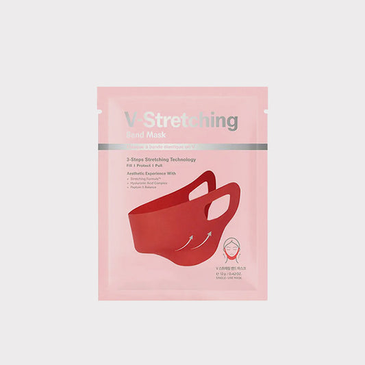 BELLASOO V Stretching Band Mask is a Korean 3-step lifting mask designed to firm, moisturize, and contour the jawline.