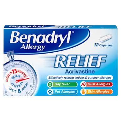 Benadryl Allergy Relief 12 Capsules