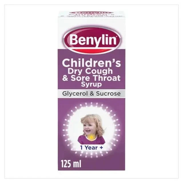 Benylin Children's Dry Cough and Sore Throat Syrup 1+ Years 125ml