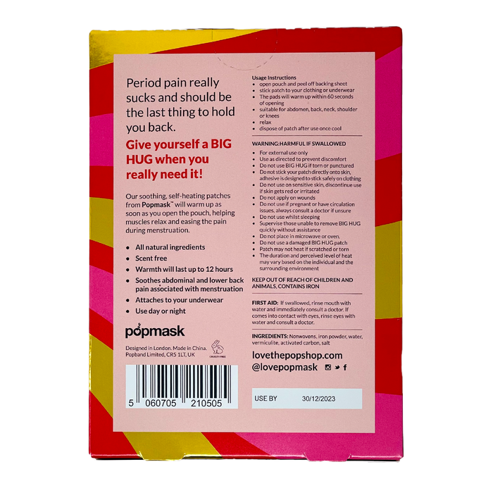 Big Hug Self Heating Menstrual Cramp Patches (5 Pack)