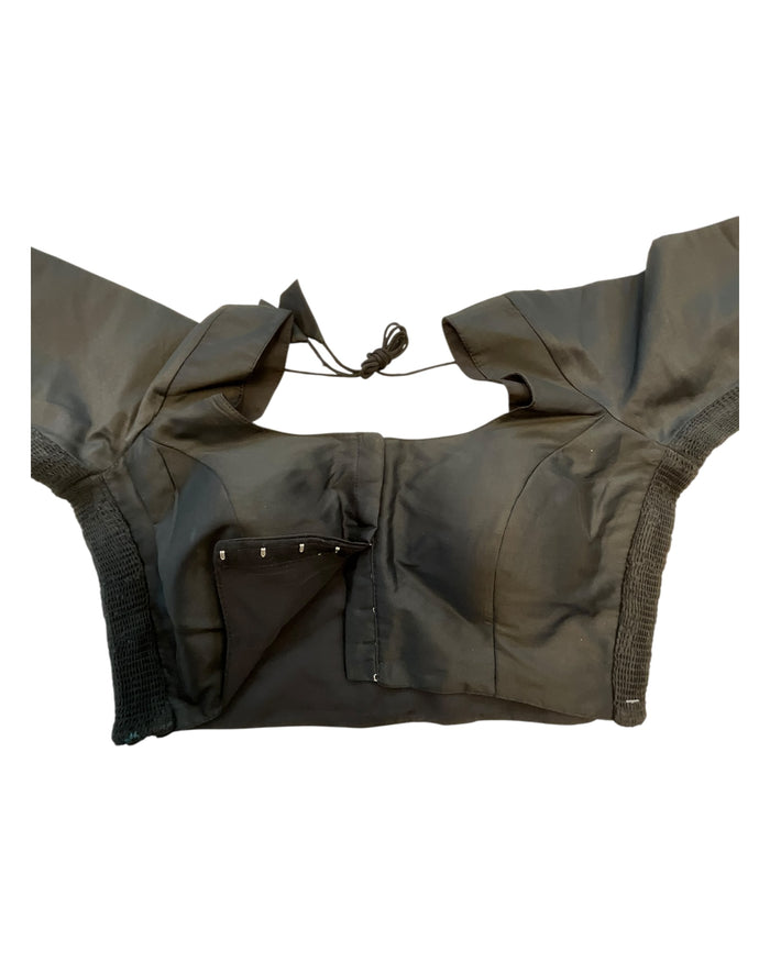 Black - HYBRID Silky Saree blouse - With Elastic on both side for Great fit - Size 36",38", 40" S M L  - VAM1216 Ap