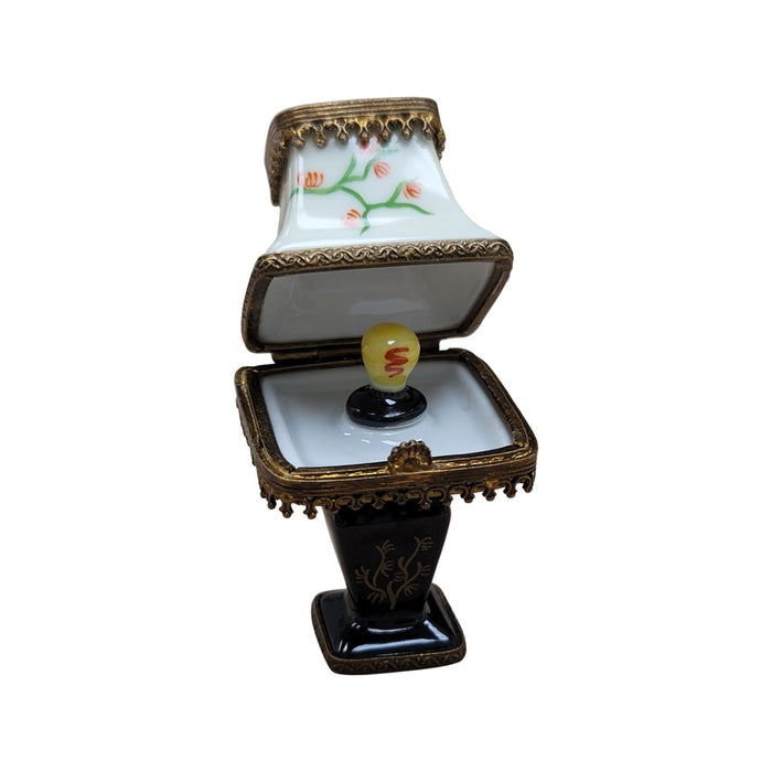 Elegant Black Table Lamp Figurine Porcelain Limoges furniture French Trinket Box