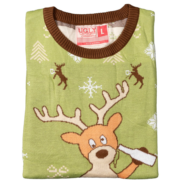Blitzen Drunk Funny Adult Unisex Ugly Christmas Sweater