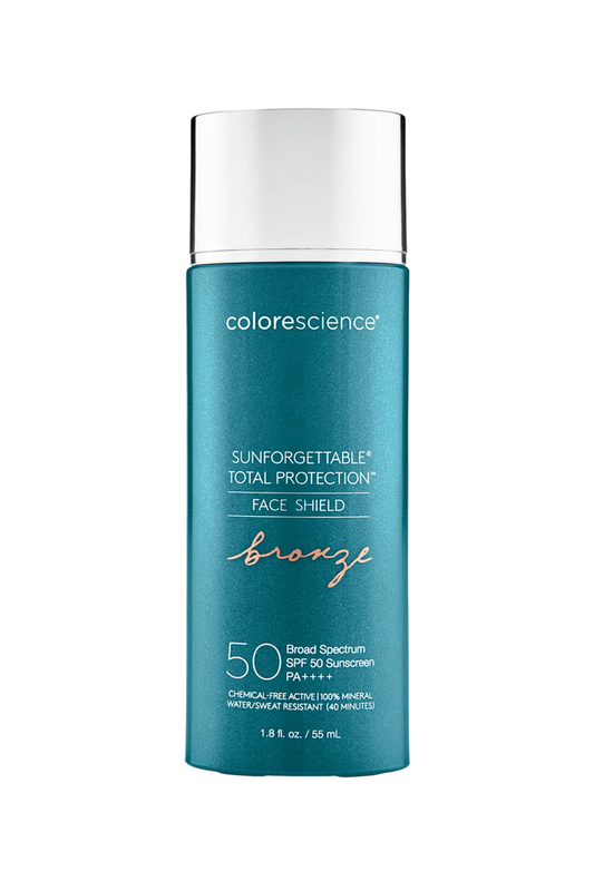 Colorescience Face Shield Bronze SPF 50 1.8 oz – tinted mineral sunscreen with a bronze finish for sun protection and a radiant glow at West Em Medical Spa