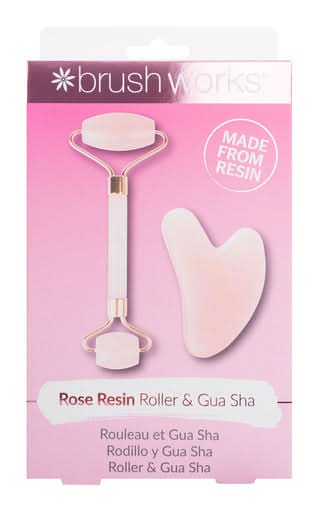 Brushworks Rose Resin Roller & Gua Sha
